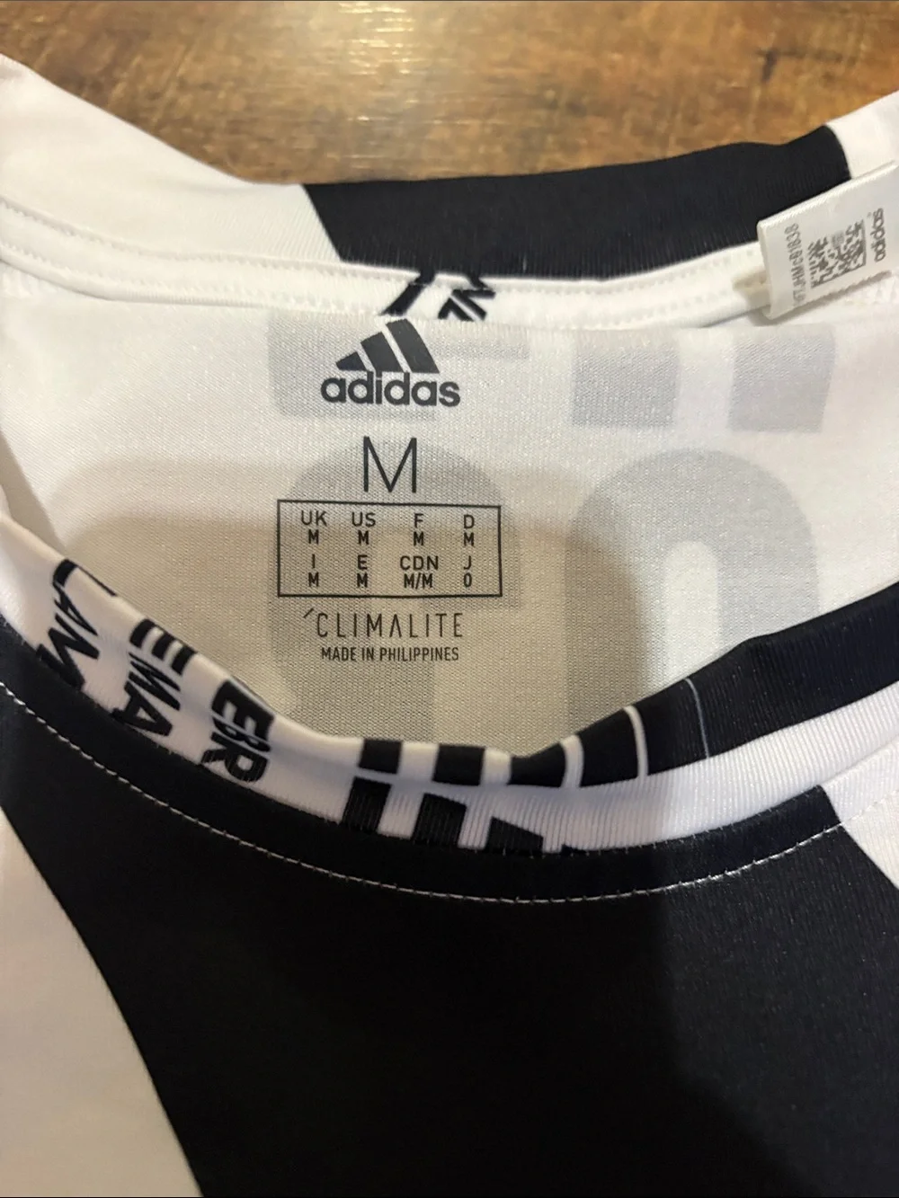 adidas Black & White All-Over Logo Tee